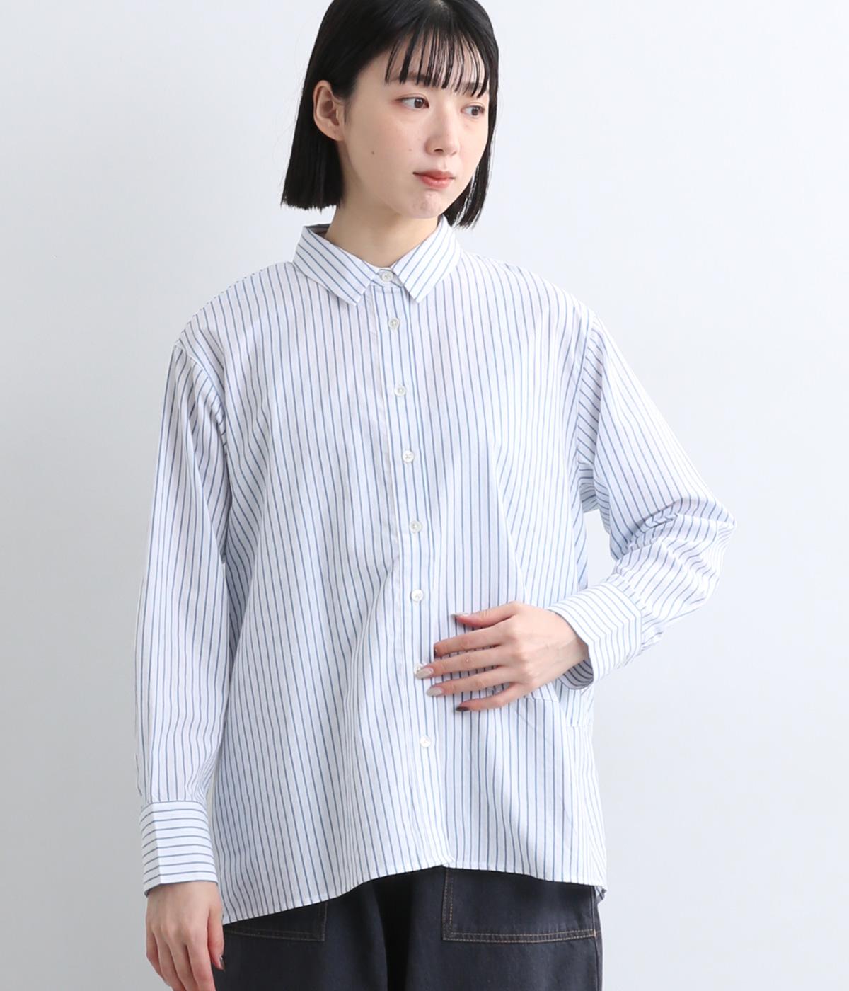 コットンストライプボールシャツ(ホワイト-F)