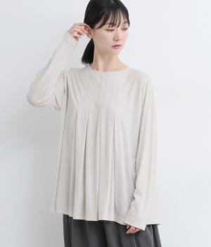 コットンリネンジャージタックプルオーバー(グレー-F)