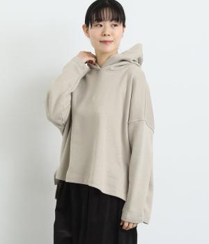 コットンリネンウラケフードプルオーバー(ナチュラル-F)