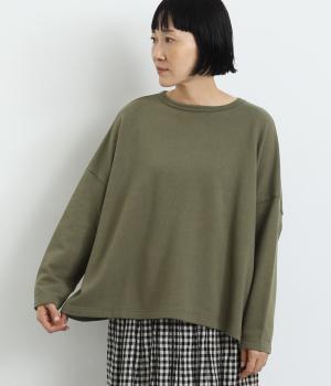 コットンヴィンテージウラケワイドプルオーバー(モスグリーン-F)