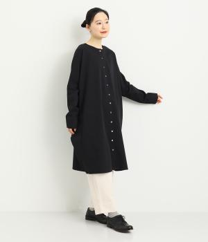 ピーチ起毛コットンセルロース　チュニック(ブラック-F)