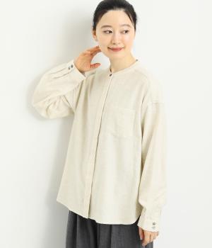 コットンシャンブレー　起毛ブラウス