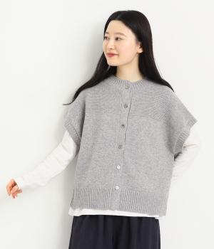 ウールニット　2wayベスト(グレー-F)