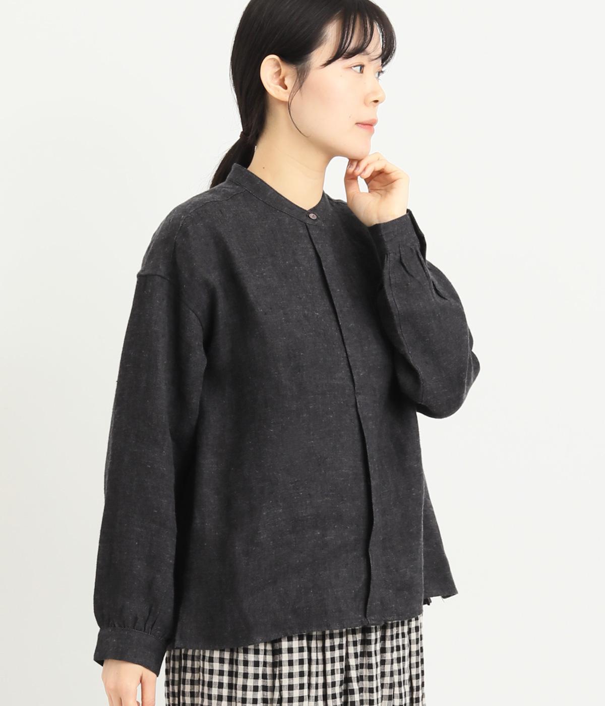 リネン　起毛ブラウス(グレー-F)