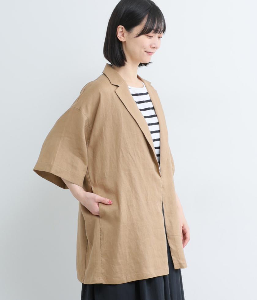 リネンハーフスリーブテーラードジャケット