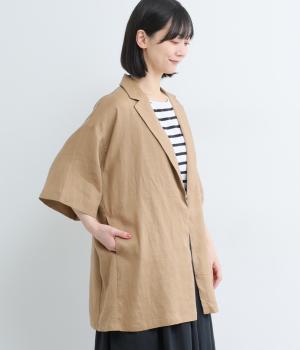 リネンハーフスリーブテーラードジャケット