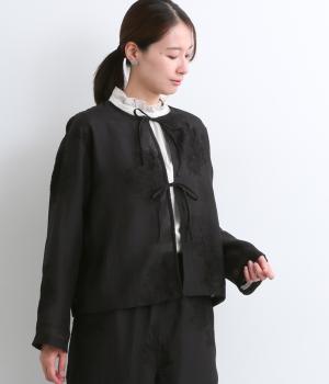 シア刺繍リボンジャケット(ブラック-F)