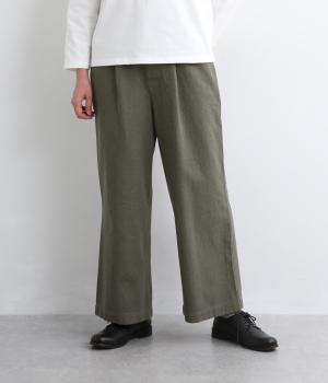コットンリネン10OZデニムパンツ(モスグリーン-F)