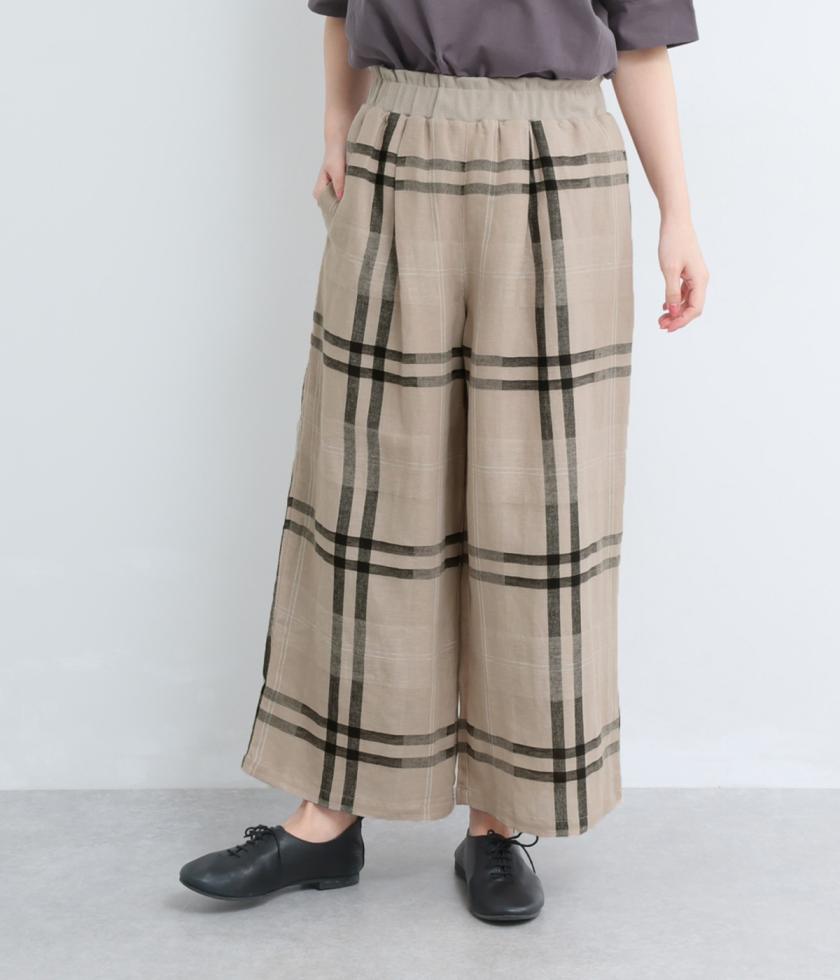コットンパナマチェックパンツ