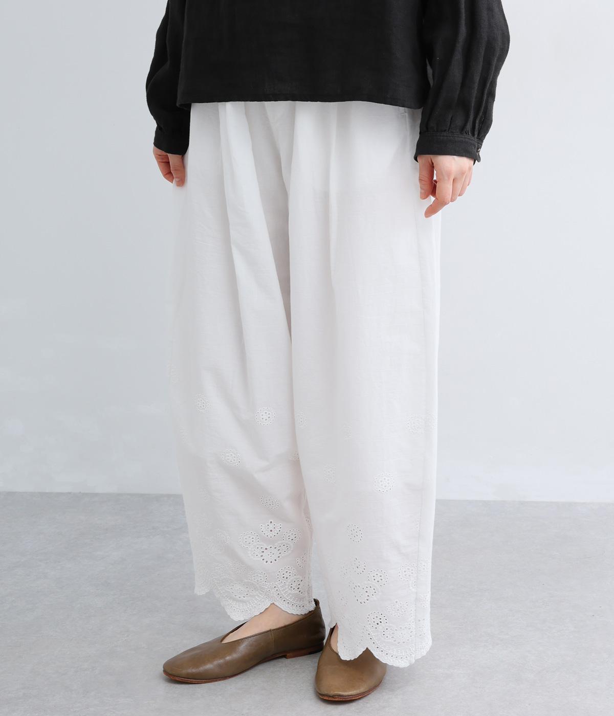 スカラップ刺繍レースパンツ(ホワイト-F)