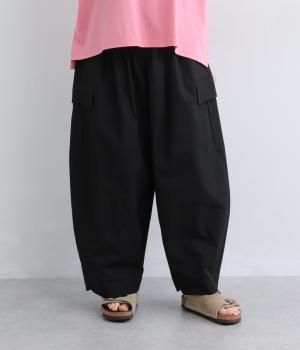 高密度コットンカーゴパンツ(ブラック-F)