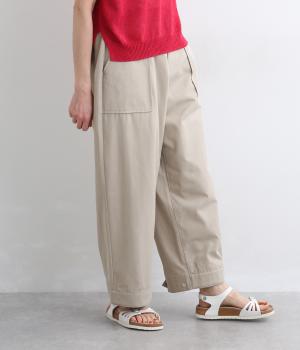 コットンセルロース2wayシルエットパンツ(ベージュ-F)