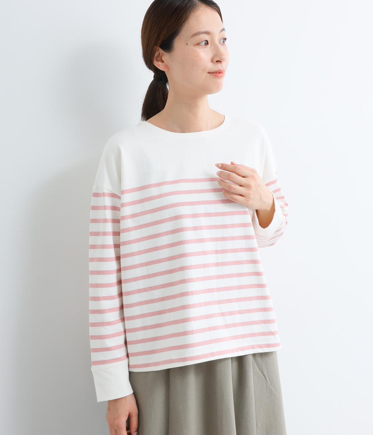 パネルボーダープルオーバー(ピンク-F)