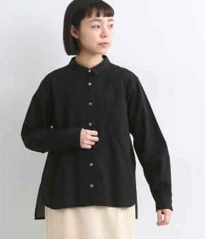 コットンリネンシャツ(ブラック-F)