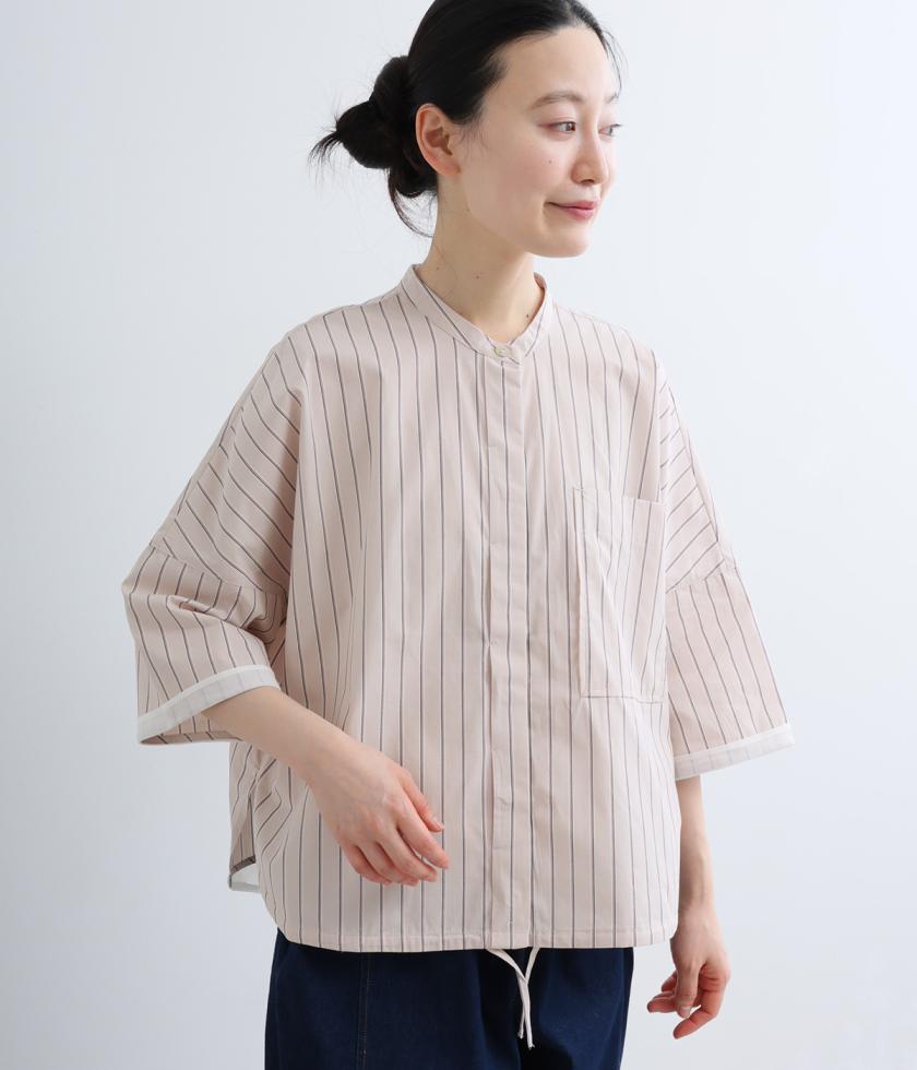 コットンストライプシャツ