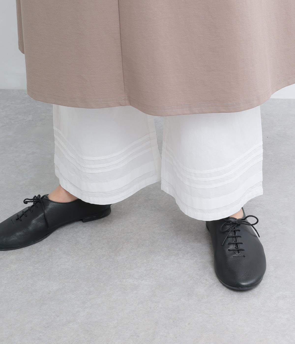 コットンブロードタックぺチパンツ(ホワイト-F)