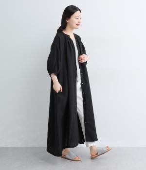 リネンギャザーワンピース(ブラック-F)