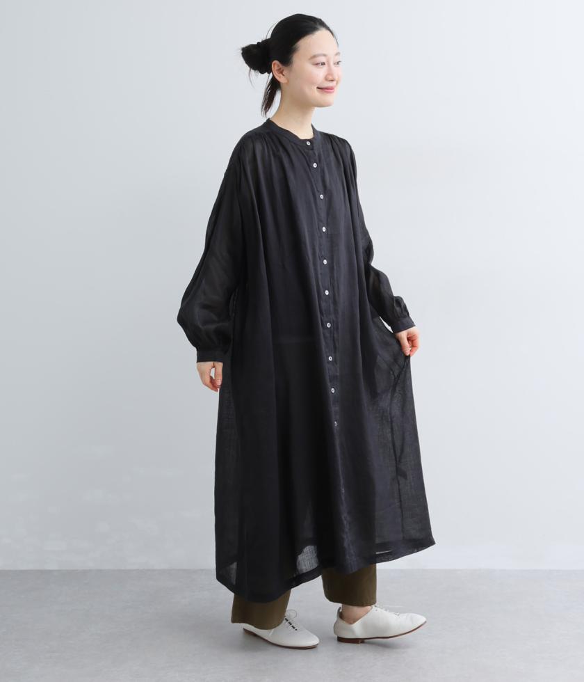 シアーラミーバンドカラーワンピース