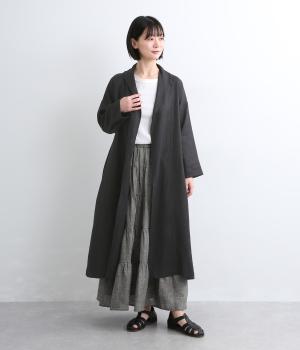 ＜Sachi×TUTIE.＞リネン無地ショールコート(ブラック-F)