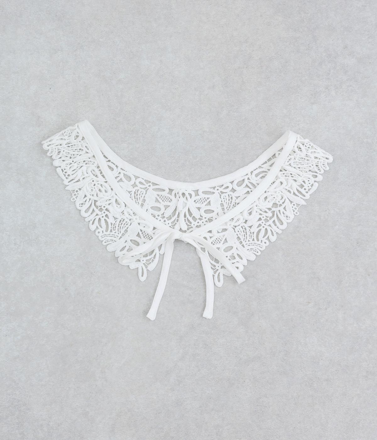 コットンレースつけ襟(ホワイト-F)