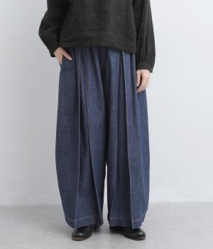ボックスプリーツデニムパンツ