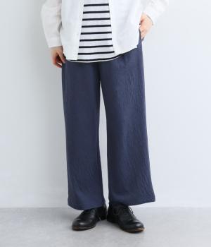 接結カットソーワイドパンツ（ネイビー・L）