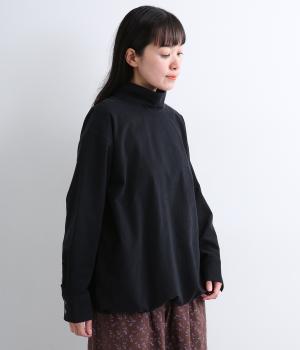 コットン起毛ドローストリングシャツ（ブラック・F）