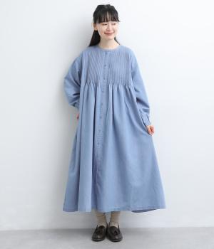 ライトオンスデニムタックワンピース（サックス・F）