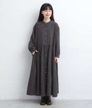 コットンリネンギンガムチェックワンピース
