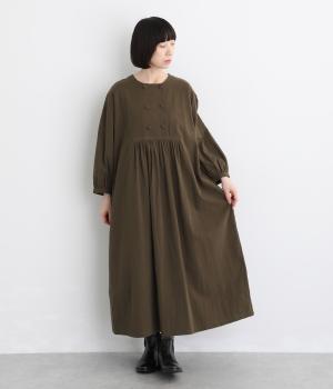コットン無地起毛ワンピース（チャコール・F）