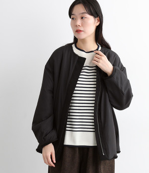 リバーシブルボアブルゾン(ブラック-ONESIZE)