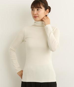 TCフライスボトルネックロングTシャツ(オフホワイト-ONESIZE)