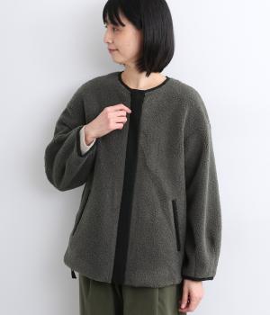 リバーシブルボアサイドファスナージャケット(チャコール-F)