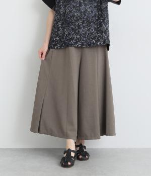 ドライタッチランダムタックキュロットパンツ(グレージュ-ONESIZE)