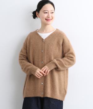 FOX混ゆるVニットカーディガン(キャメル-F)