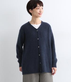 FOX混ゆるVニットカーディガン(ネイビー-F)