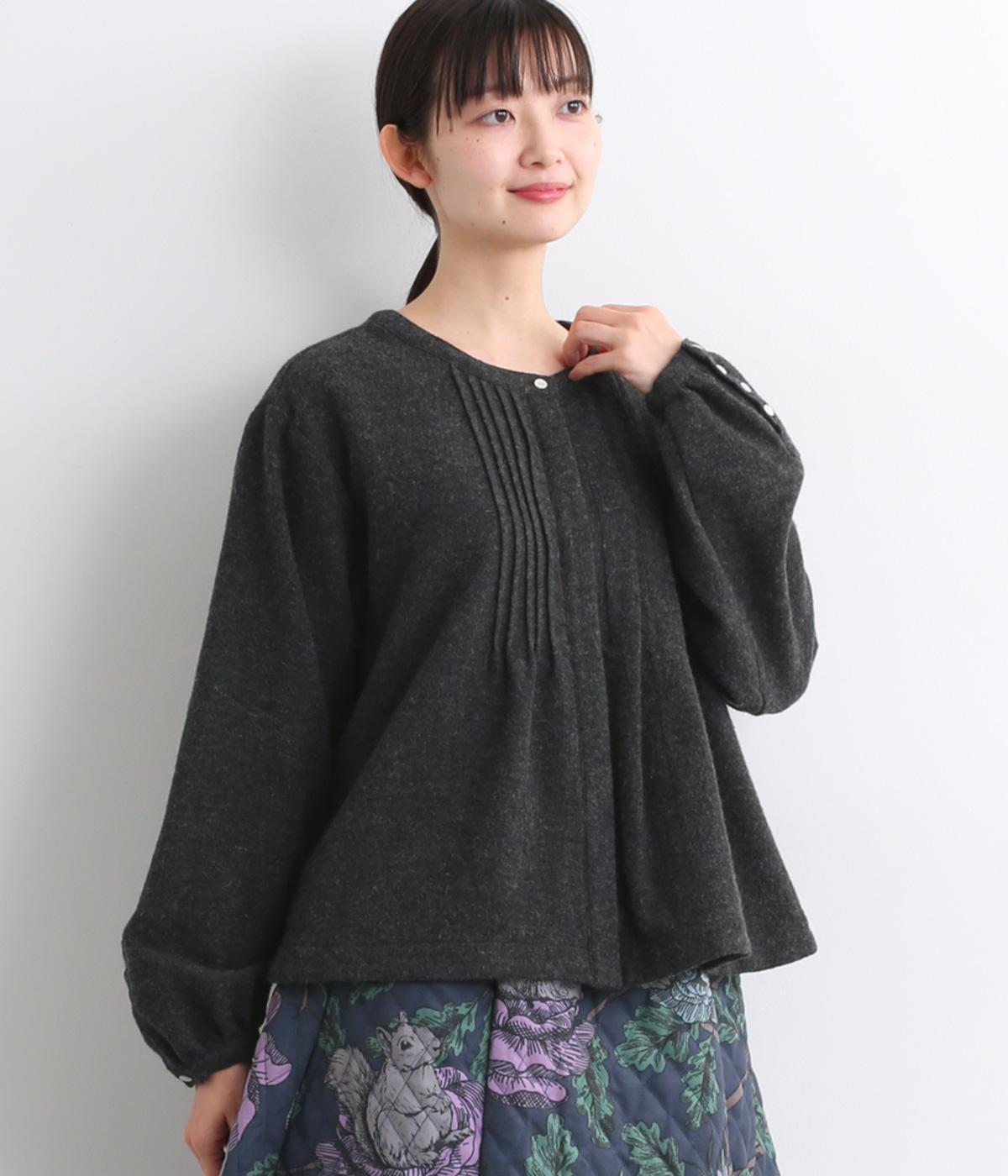 ファーリ―ツイルブラウス(チャコール-F)