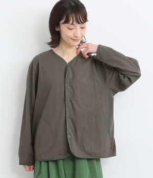 天竺パイピングジャケット(チャコール-ONESIZE)