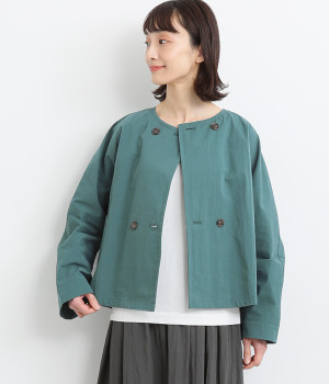 コットンナイロンバイオダブルドルマンジャケット(ブルーグリーン-ONESIZE)