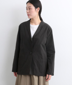 ポケット付きコットンジャケット(ブラック-ONESIZE)