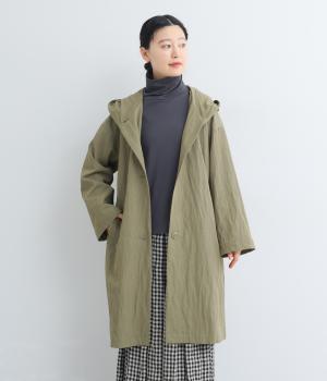 レーヨンナイロン襟2wayフード付きコート