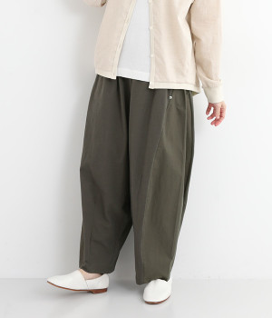 天竺サイド切替ボリュームパンツ(チャコール-ONESIZE)