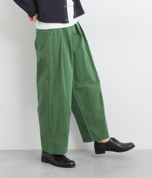 コットンナイロンバイオタックワイドパンツ(グリーン-ONESIZE)
