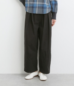 コットンナイロンバイオタックワイドパンツ(ブラック-ONESIZE)