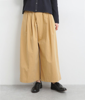 コットンナイロンバイオタックフレア重ねパンツ(ベージュ-ONESIZE)