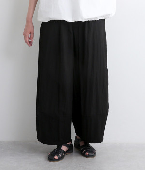 レーヨンナイロンツイルバルーンパンツ(ブラック-ONESIZE)