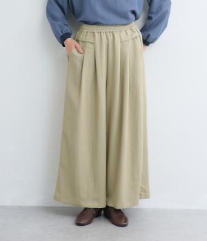 レーヨンナイロンツイルワイドパンツ