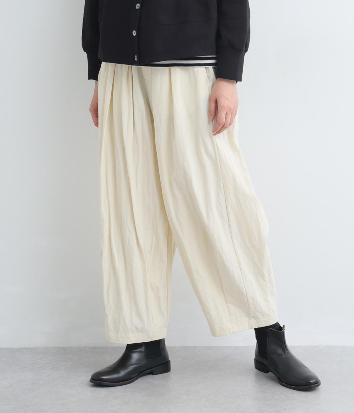 レーヨンナイロンタックワイドパンツ(アイボリー-F)