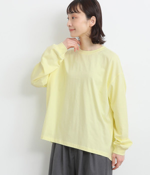 天竺裾リブ背面裾タックプルオーバー(イエロー-ONESIZE)