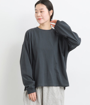 天竺裾リブ背面裾タックプルオーバー(ネイビー-ONESIZE)